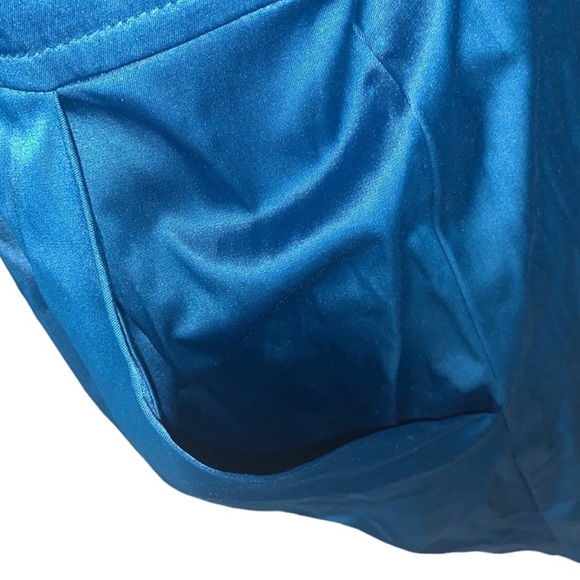 Teeze Me Blue Satin Strapless Cocktail Dress Size 7 - Picture 6 of 10